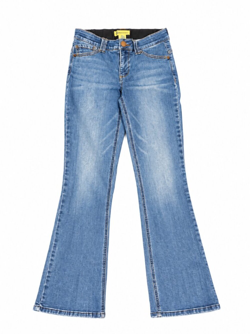 Democracy AB Technology Jeans Womens 6 Flare Leg Stretch Blue Denim 30” Inseam